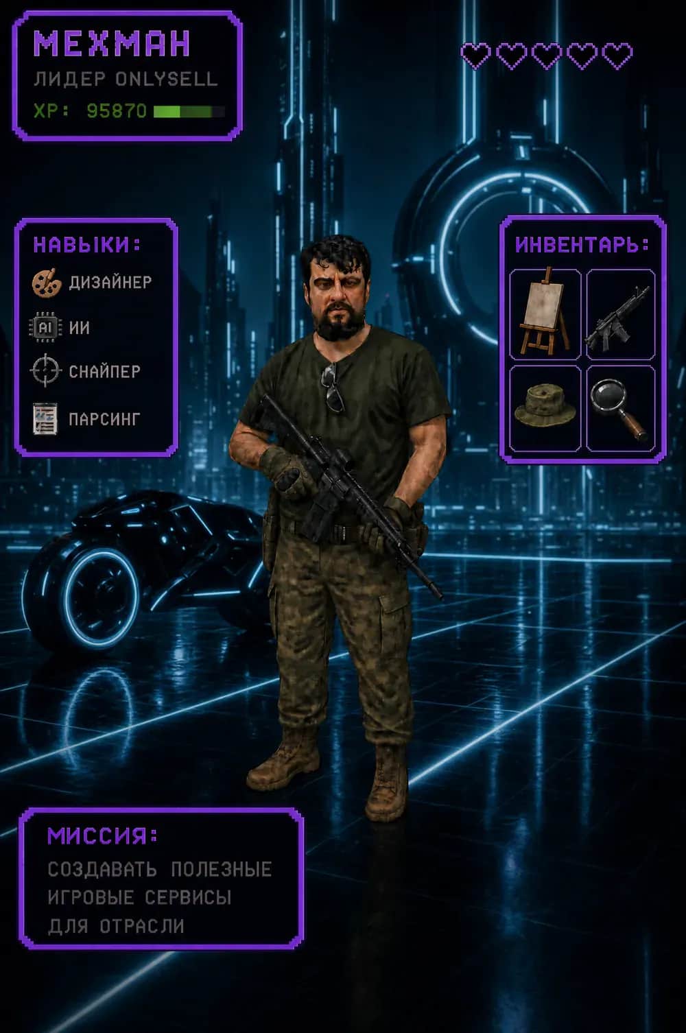 Игровая карточка участника команды: Мехман, Лидер OnlySell